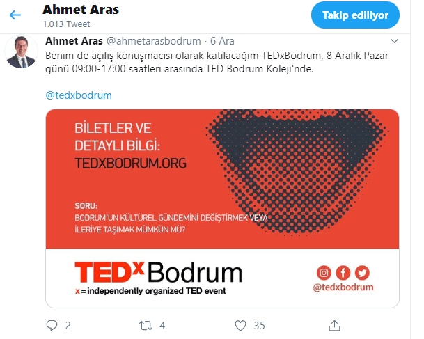Ahmet Aras ve TEDxBodrum